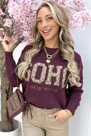 Soho inspired trui - Bordeaux