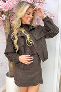 Giraffe suede look bomber - Brown