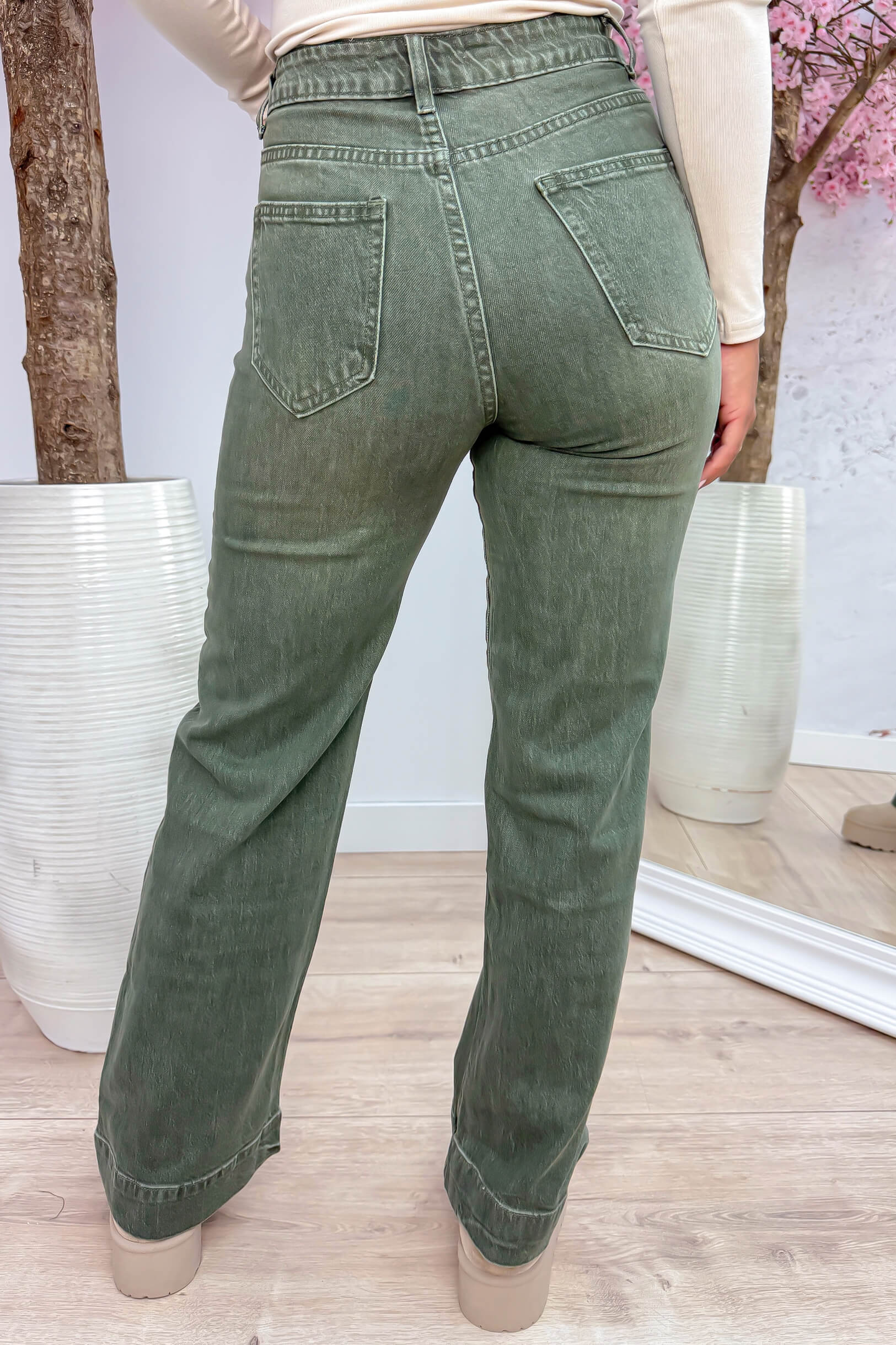 Too cool to be blue wide leg jeans - Army