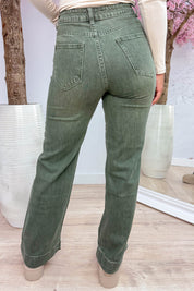 Too cool to be blue wide leg jeans - Army