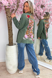 I love teddy denim jacket - Army