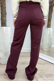Wide leg jeans H986-17B - Bordeaux