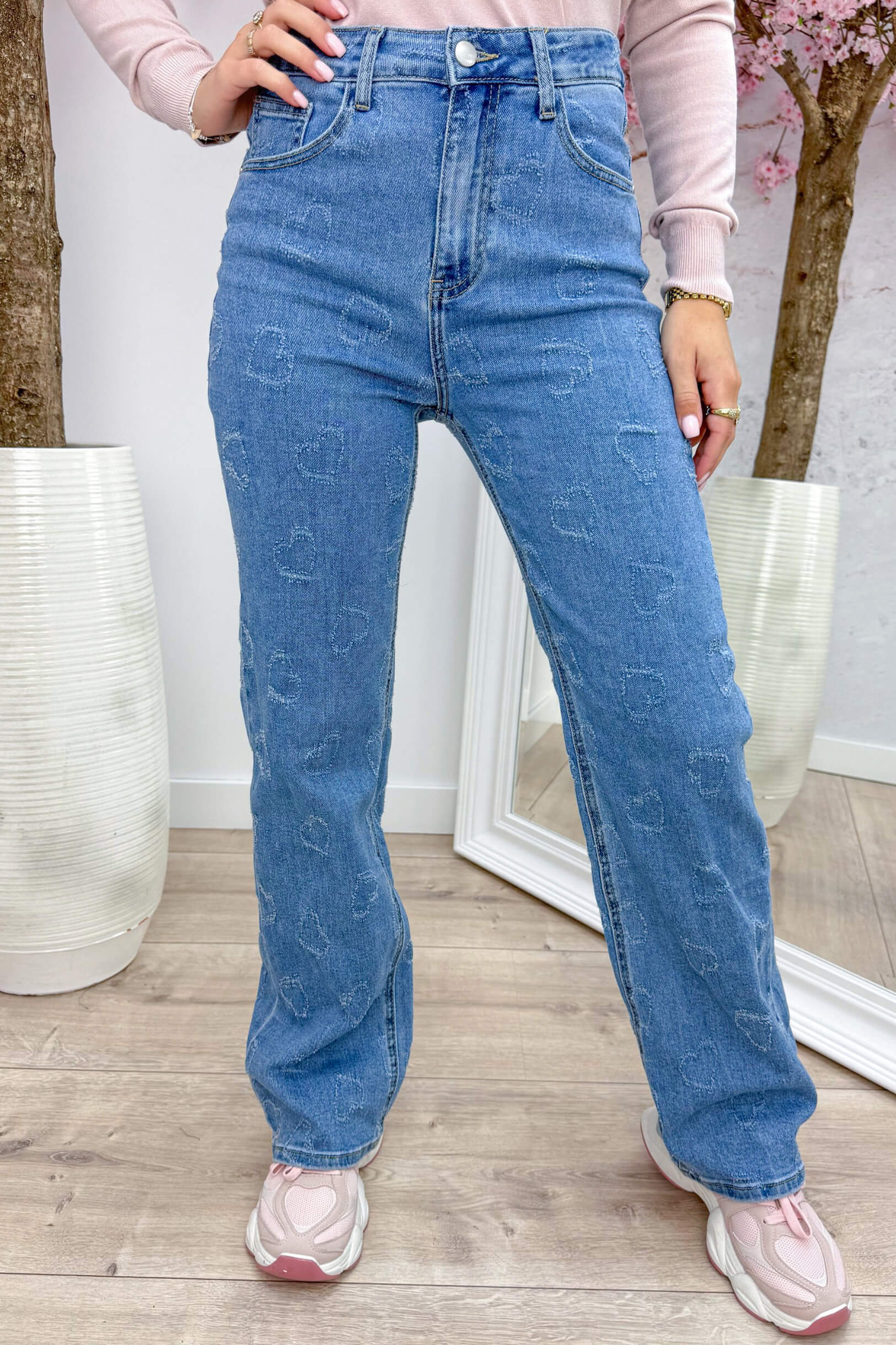 Hearts Wide Leg Jeans RD3260 - Jeans Blue
