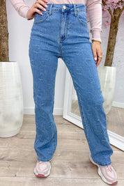 Hearts Wide Leg Jeans RD3260 - Jeans Blue