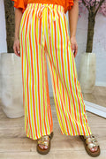Striped flowy pants - Orange