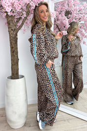 Leopard stripe vest - Sky blue