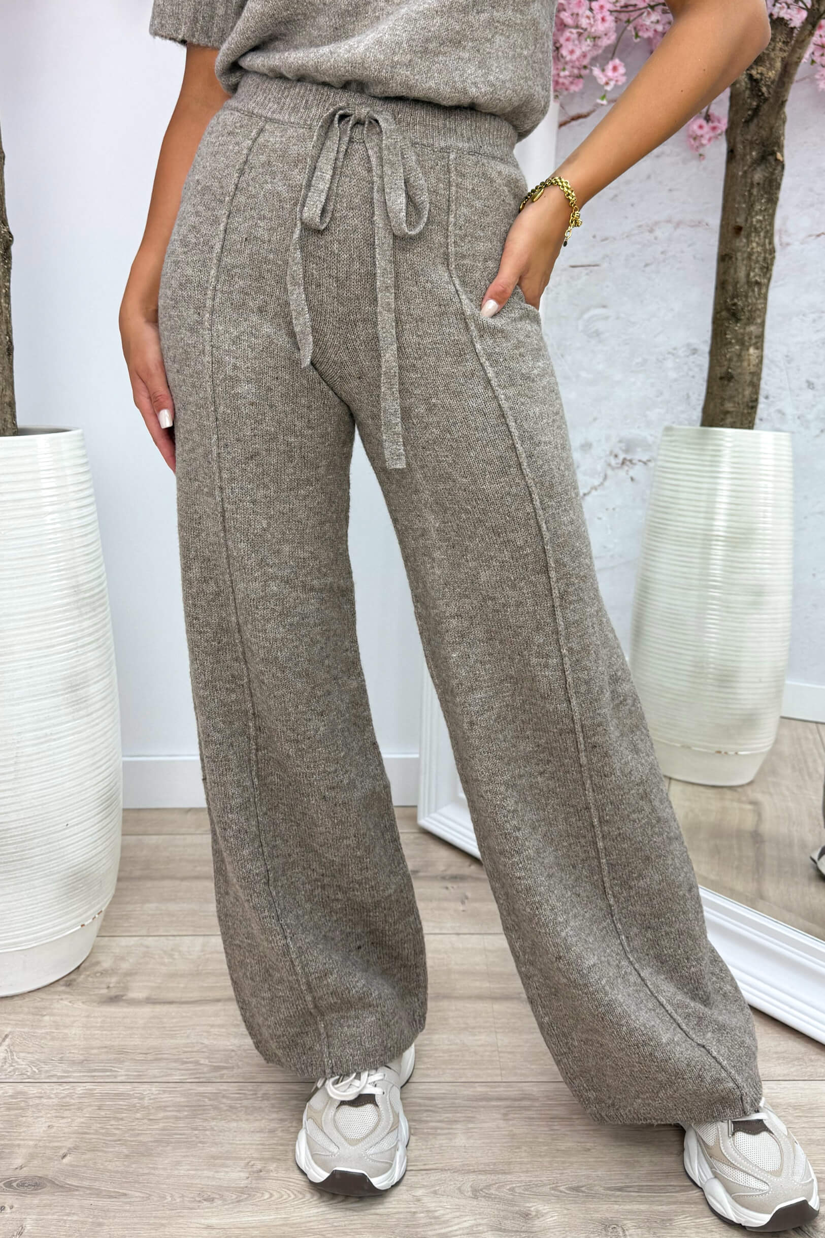 Knitted pants - Taupe