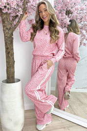 Leopard stripe comfy co-ord - Roze