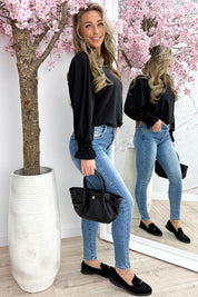 Basic elastic topje - Zwart