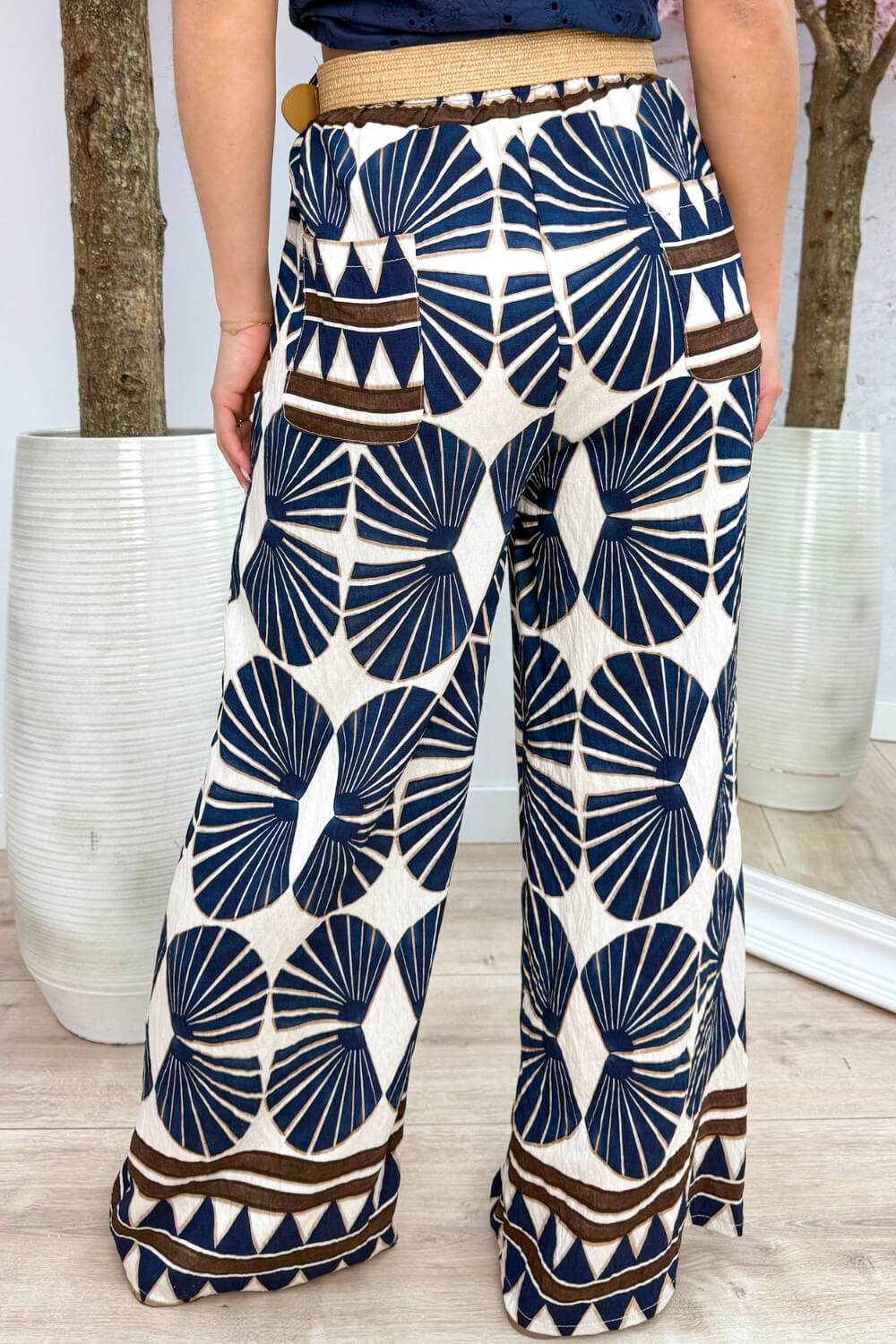 Tulum flowy pants (Incl. riem) - Navy