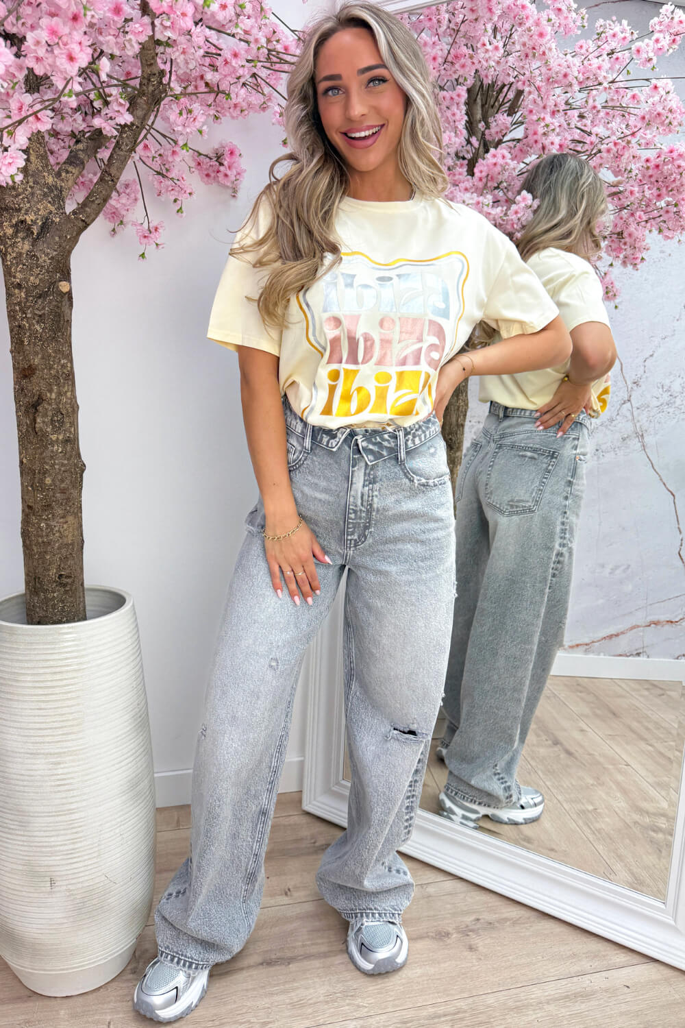 Ibiza club paradise T-shirt - Geel