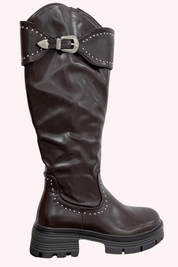 Studded leather boots - Bruin