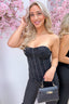 Floral love affair bustier topje - Zwart