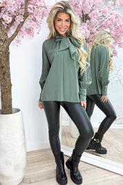 Bow babe topje - Army