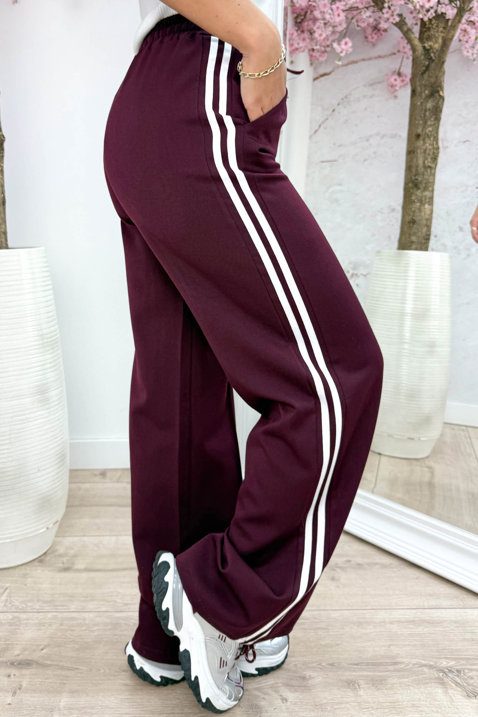 Comfy stripes pants - Bordeaux