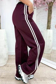 Comfy stripes pants - Bordeaux