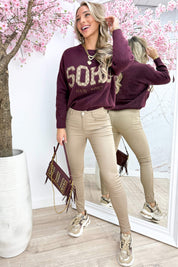 Soho inspired trui - Bordeaux