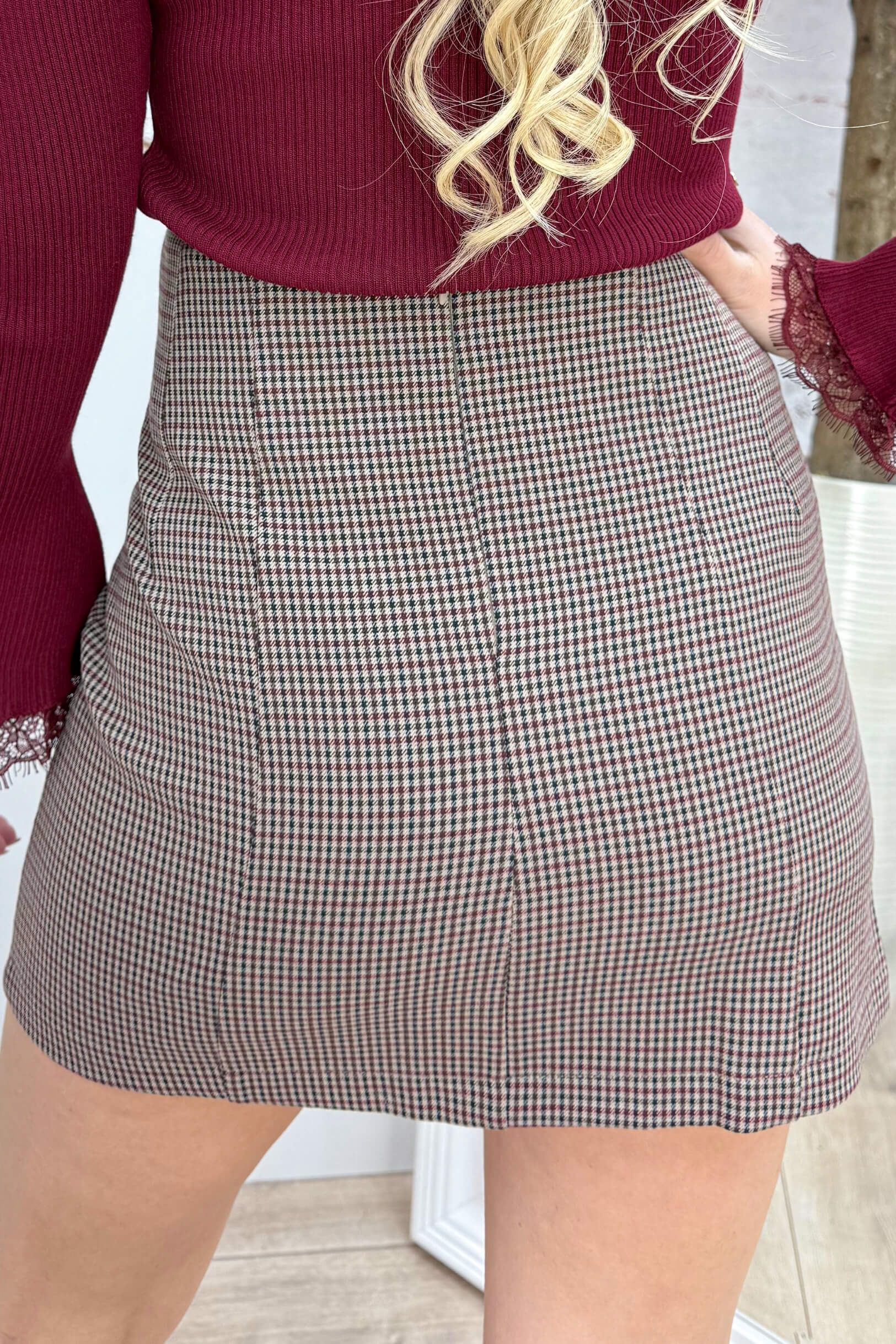 Checkered skirt - Bordeaux