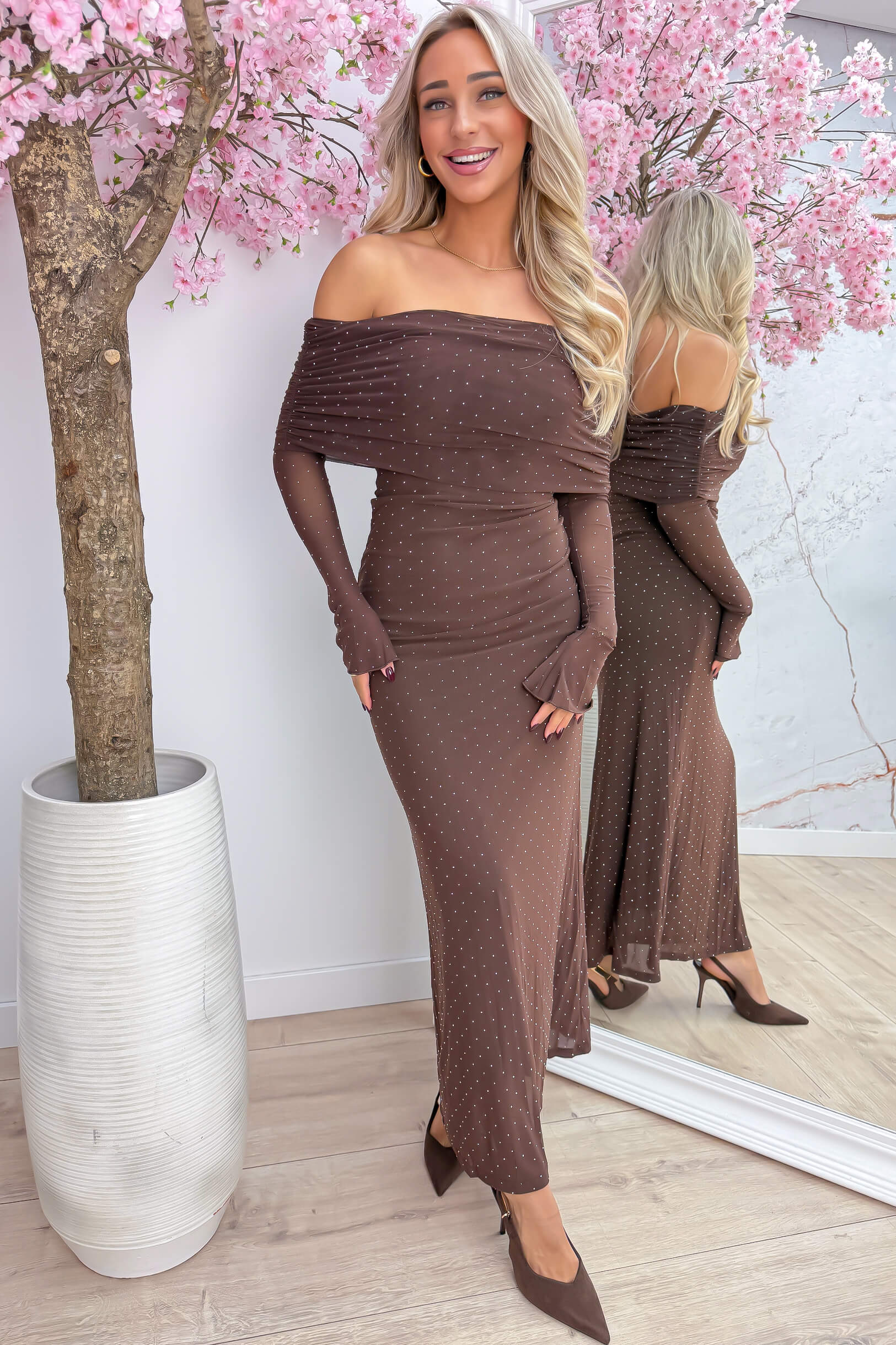 Dazzle me darling maxi dress - Bruin