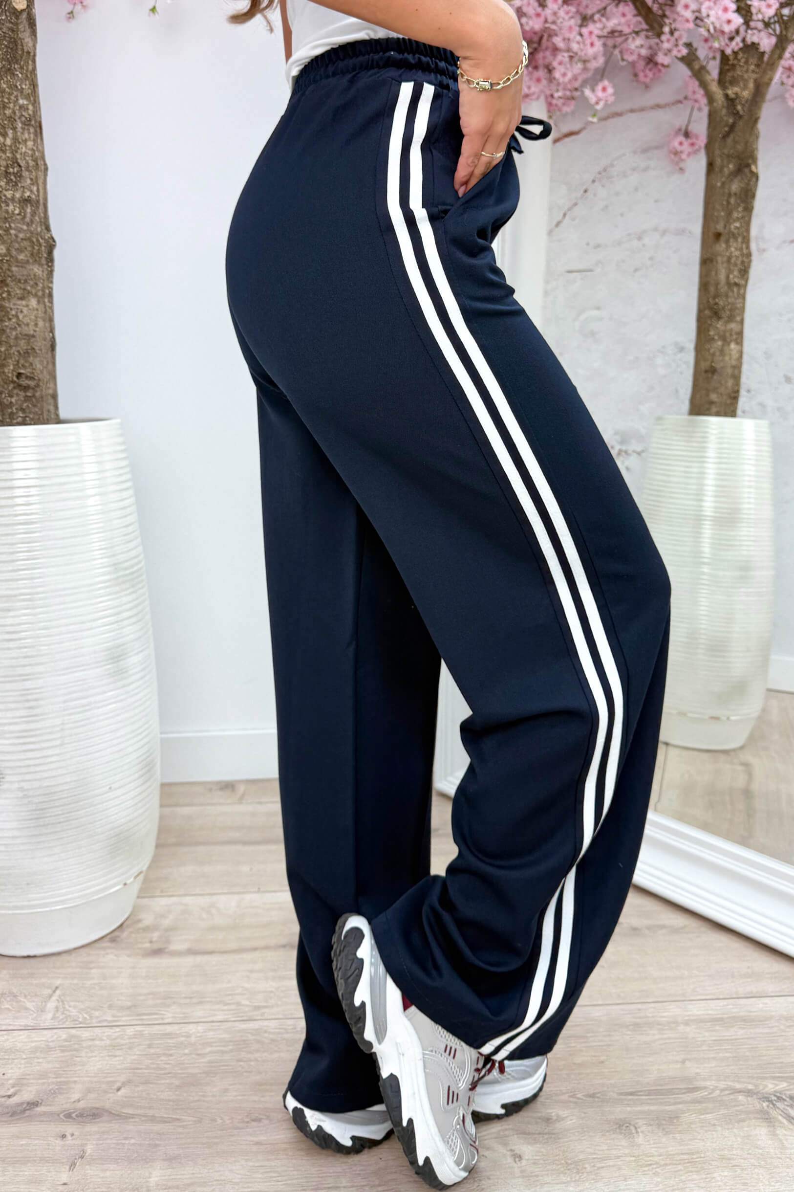 Comfy stripes pants - Navy