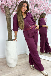 Suede crush riem - Bordeaux