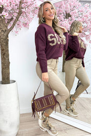Soho inspired trui - Bordeaux