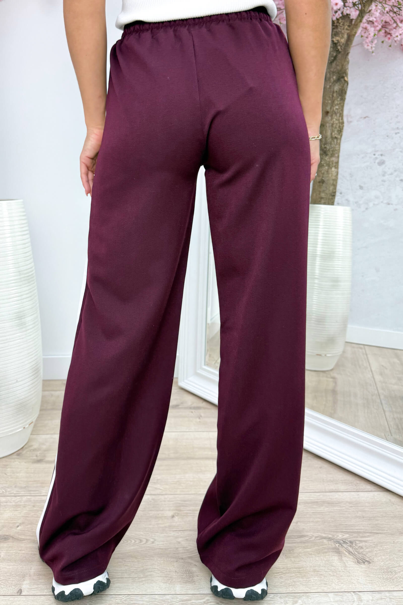 Comfy stripes pants - Bordeaux