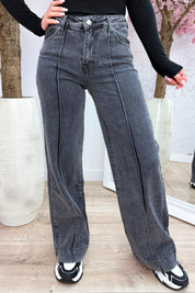 Seam to be wide leg jeans - Dk. grijs