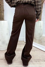 Wide leg jeans H986-19B - Bruin