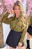 Zebra romance bow topje - Army