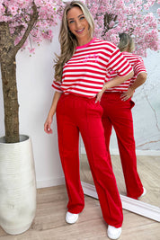 Soleil club stripe T-shirt - Rood