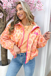 Leopard embleem vilt jacket - Oranje