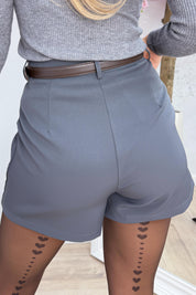Chic everyday short (Incl. riem) - Dk. grijs