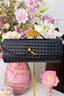 Bella weave clutch - Zwart