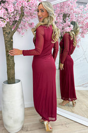 Elegant mesh dress - Bordeaux