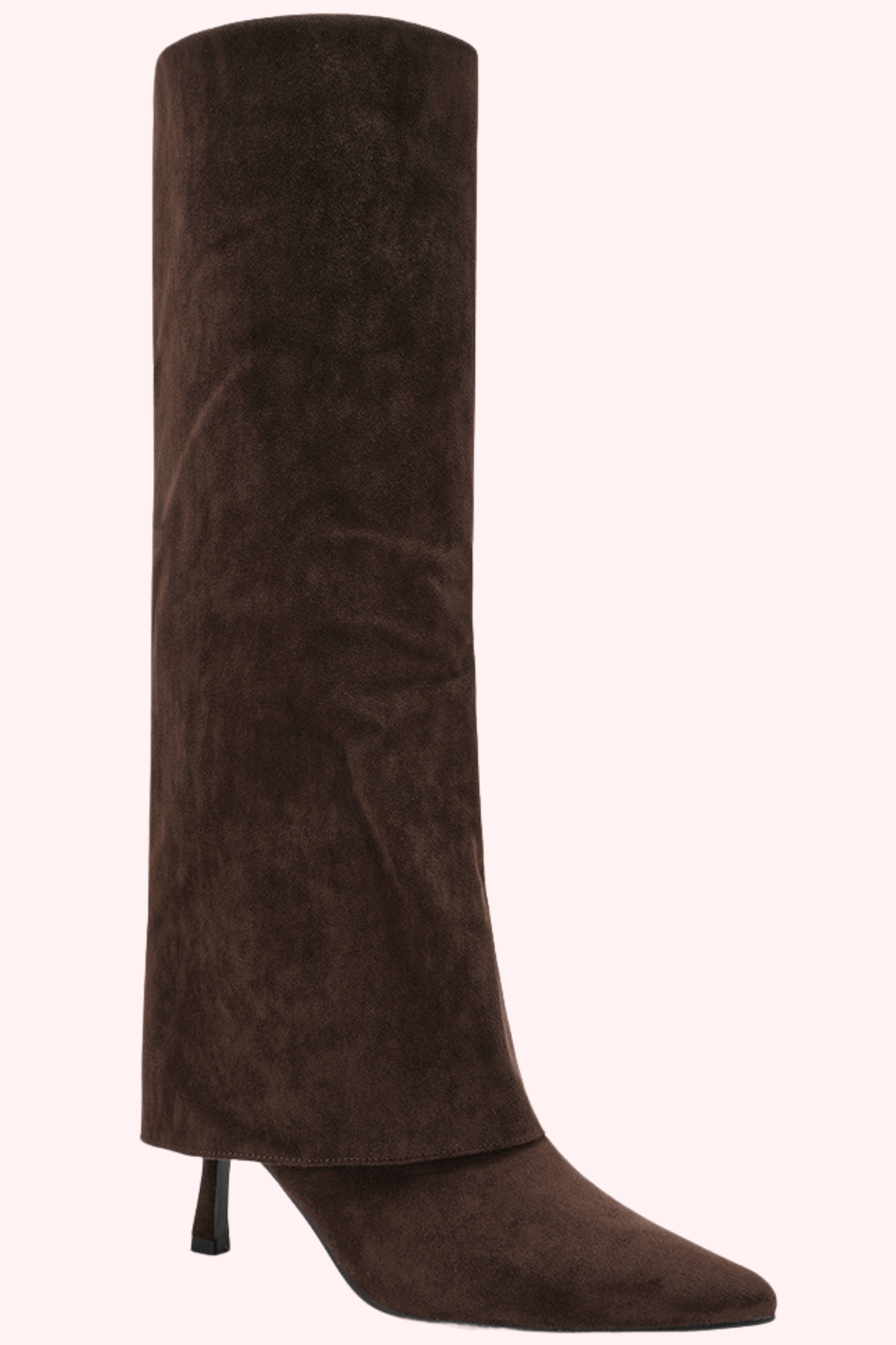 Suede look overlap heels - Bruin