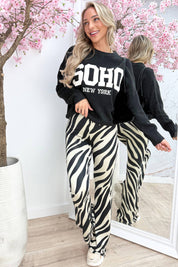 Soft knitted soho trui - Zwart