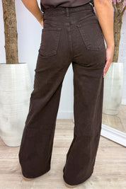 Timeless wide leg jeans - Bruin