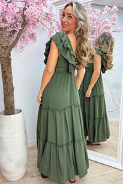 Malibu ruffle dress - Army