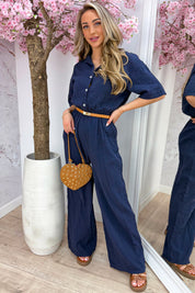 Formentera cotton jumpsuit - Navy