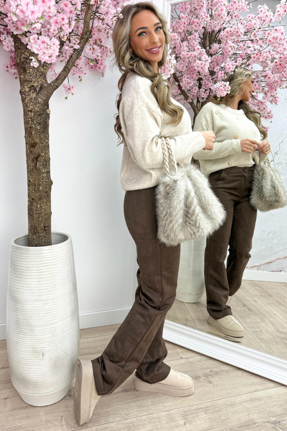 Golden love knitted trui - Beige