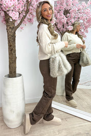 Golden love knitted trui - Beige