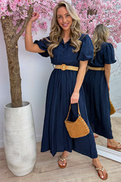 Monaco maxi dress (Incl. riem) - Navy