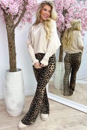 Basic ruffly trui - Beige