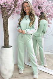 Stripe supreme co-ord - Dk. mint