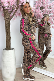 Wild stripe comfy co-ord - Fuchsia