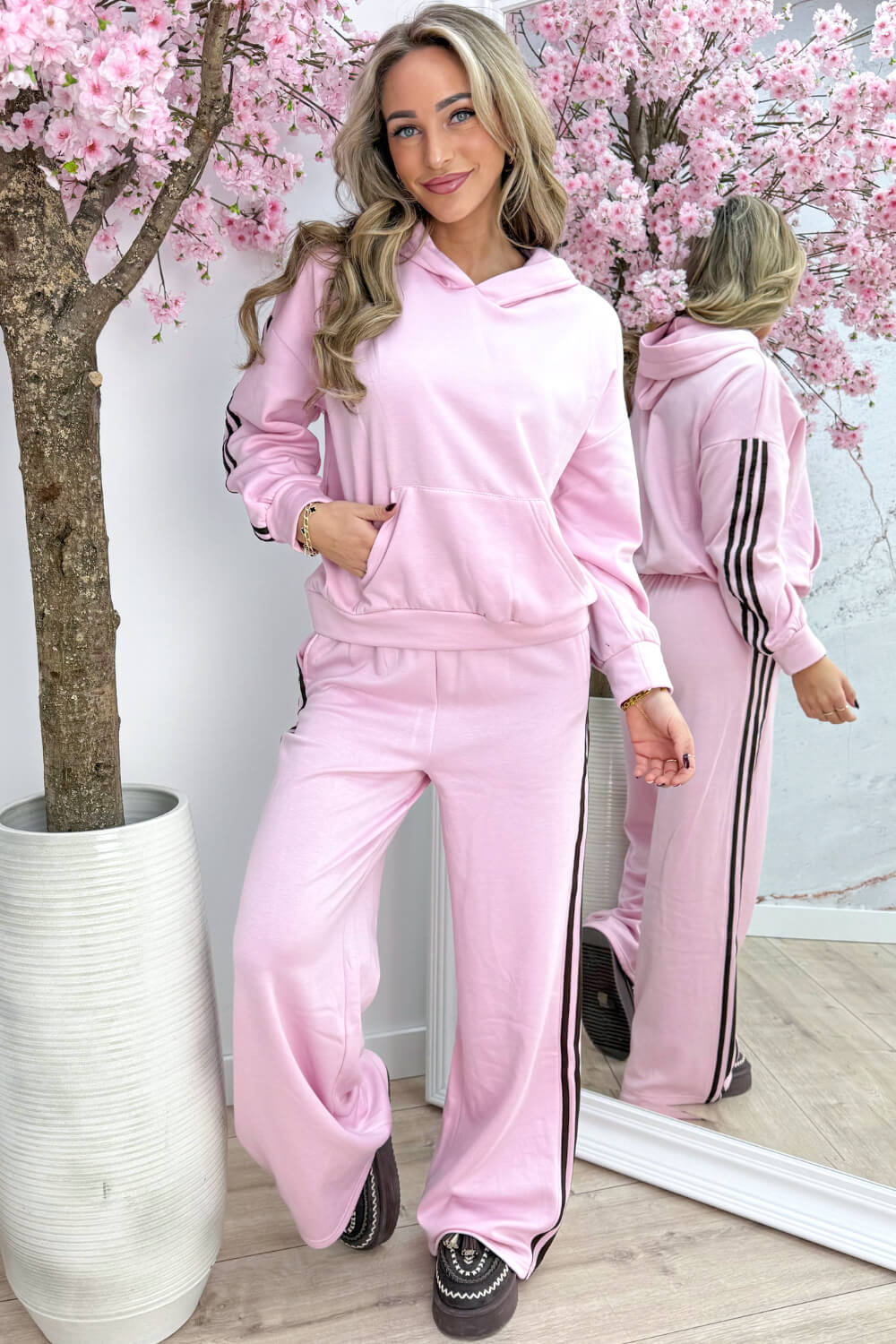 Triple stripes comfy co-ord - Roze