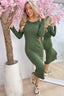 Basic ribbed dress - Army
