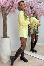 Cozy knitted trui - Geel