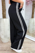 Pantalon rayé Juste pour toi - Noir
